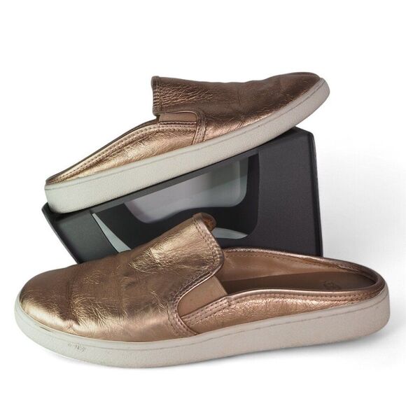 UGG Shoes - UGG Luci Metallic Leather Mule Slides Gold 1096354 Women's 9.5